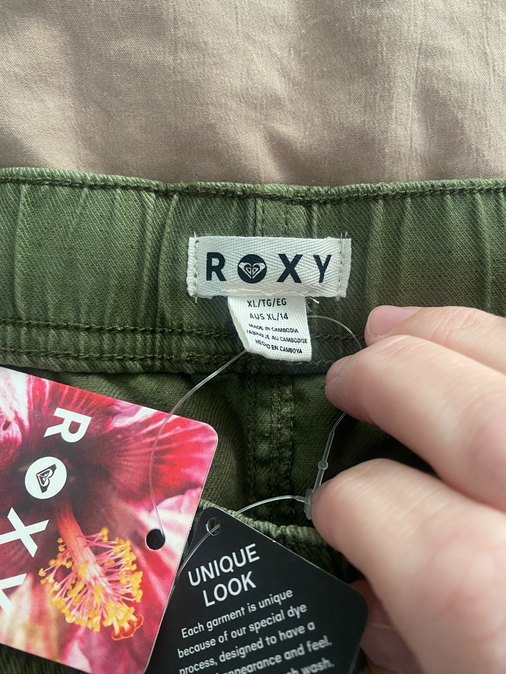 Roxy Olive Drawstring Pocket Mini Skirt - Picture 3 of 3